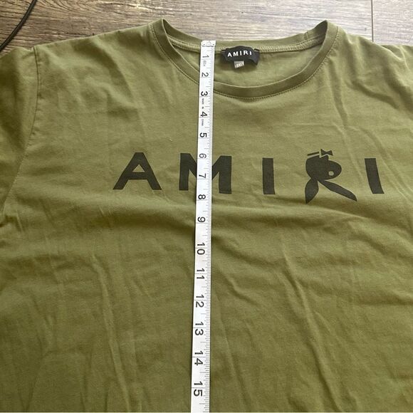 Amiri Reverse Bunny Short Sleeve Army Green Shirt Size 3XL Fits Like Large - Picture 7 of 10